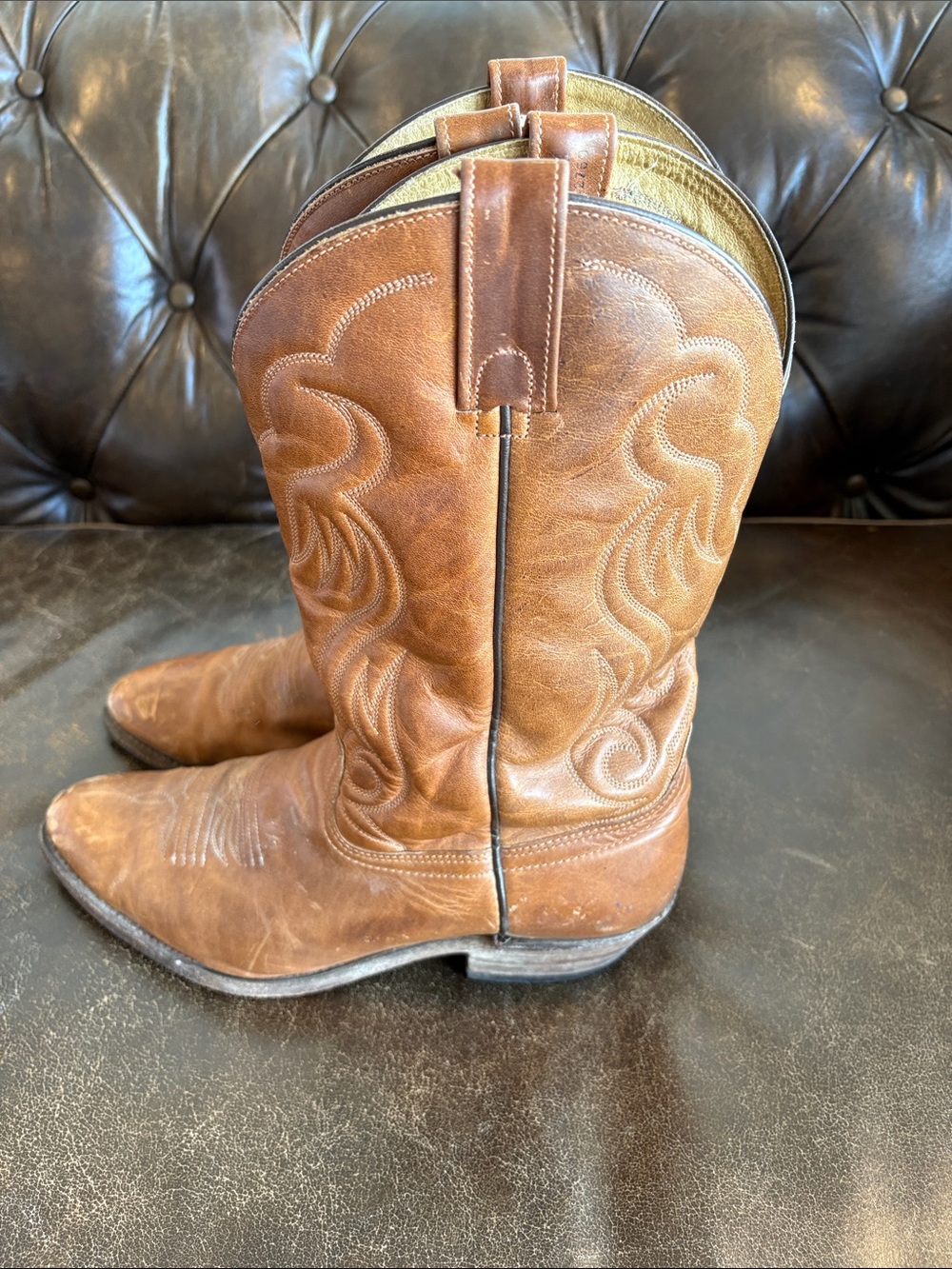Brahma by Canada West Men's Brown Leather Western Cowboy Boots Size 10